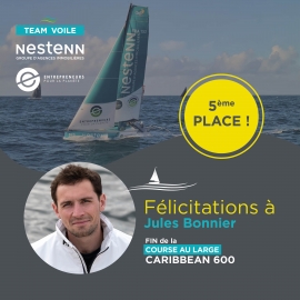 Team Voile NESTENN : CARIBBEAN 600, Jules Bonnier arrive en 5ème position !