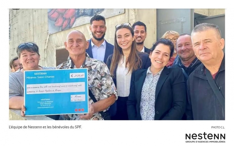 L'agence Nestenn Miramas (13) : don pour le Secours Populaire Français