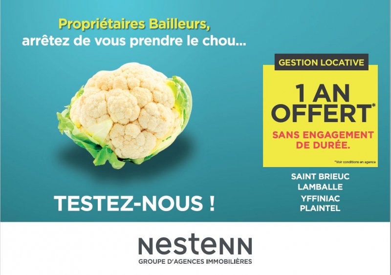 Nestenn Côtes d'Armor - Gestion Locative, 1 an de gratuité